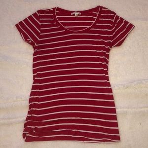 Women’s red and white striped shirt